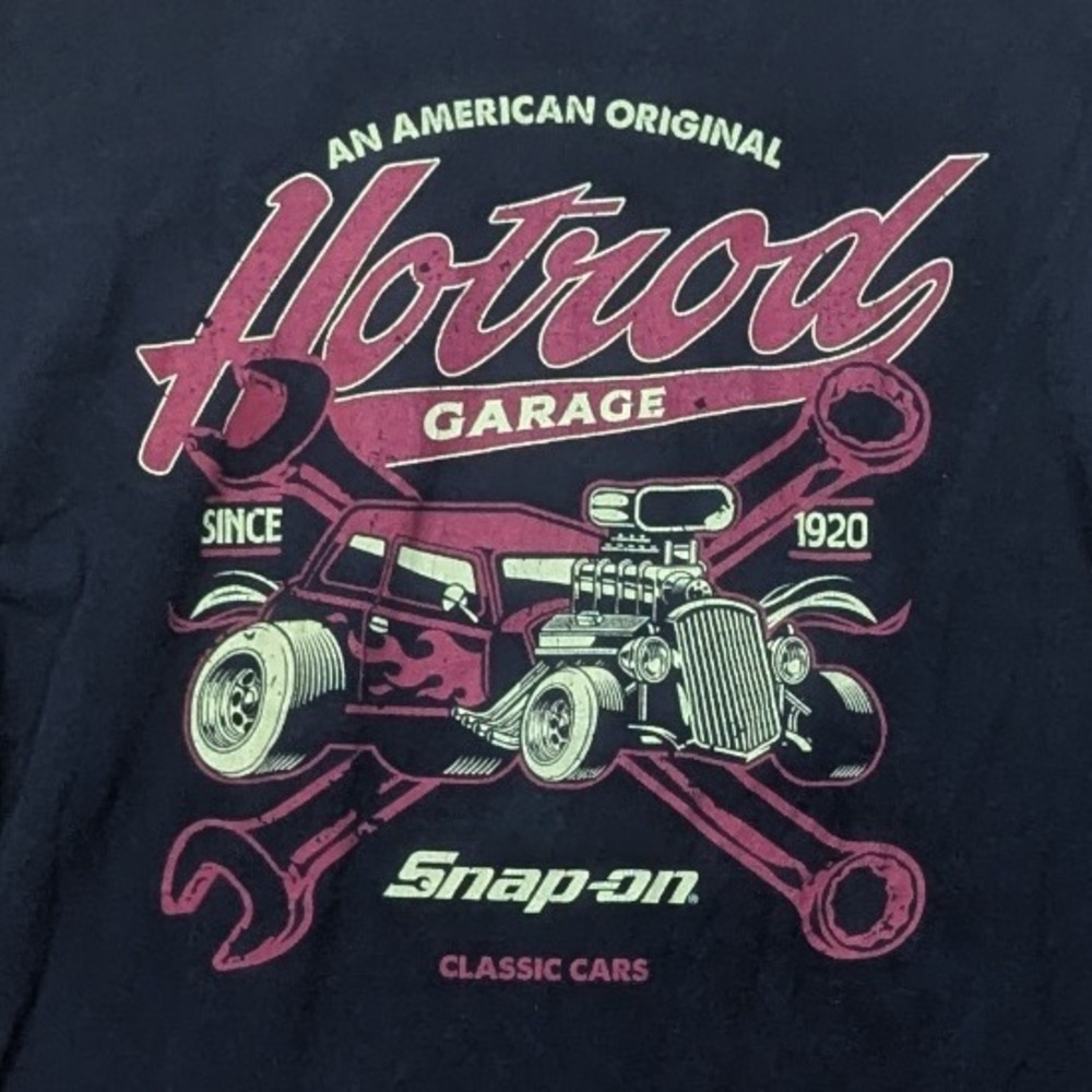Snap On Hot Rod Garage Classic Cars T Shirt Black‎ Graphic Tee Men's Large?